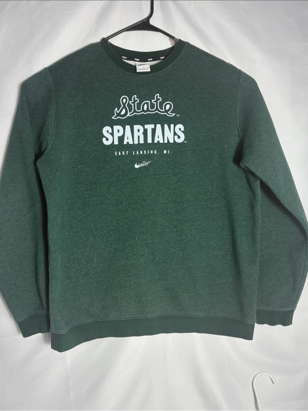 Nike Michigan State Spartans Crewneck Sweatshirt Green Mens XL Vintage Style